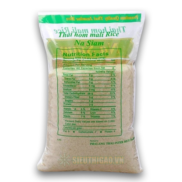 Gạo Thái Hom Mali Na Siam túi 5kg