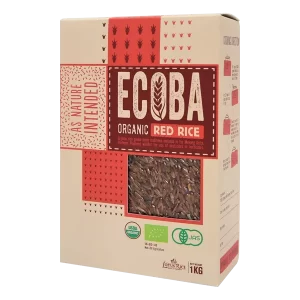 Gạo lứt đỏ hữu cơ Ecoba Huyết Rồng hộp 1kg
