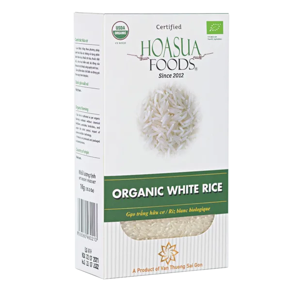 Gạo trắng hữu cơ Hoa Sữa hộp 1kg