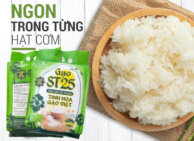 Cơm gạo ST25 Cỏ May